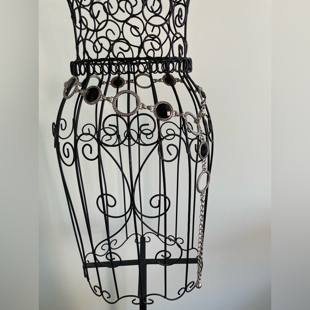 Silver and black Festival chain / festival belt - Picture 12 of 13